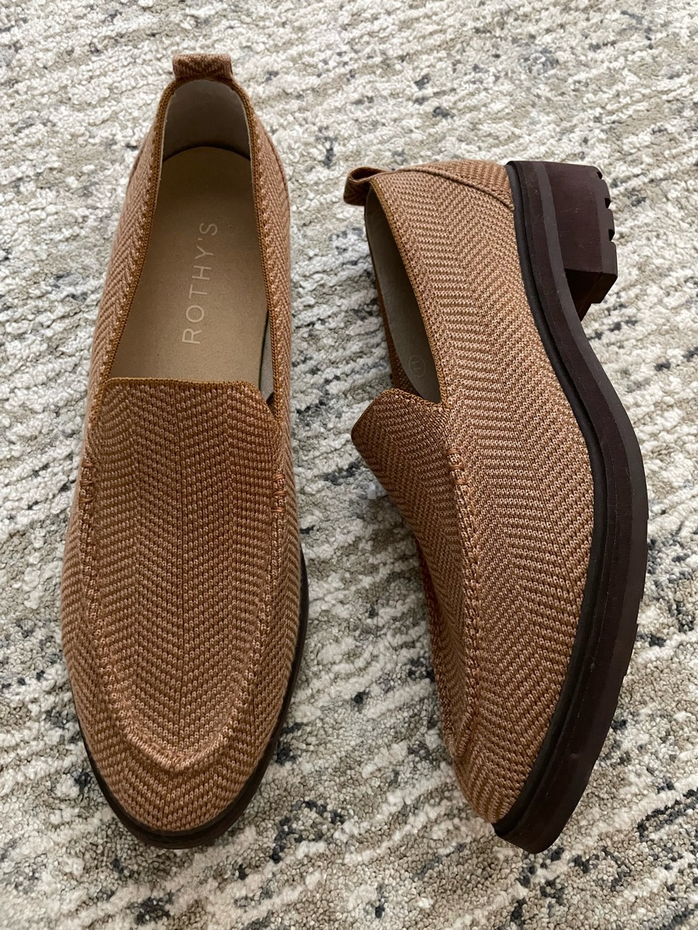 Rothy’s Lug Loafer Brown Teak Size 8.5 Fall Color